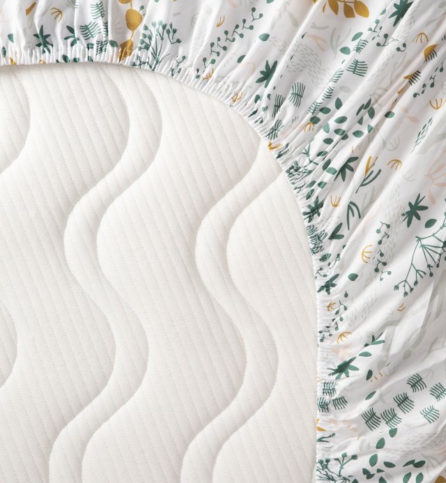 Drap housse Coton Bio à motifs Yukari  pour lit Adulte