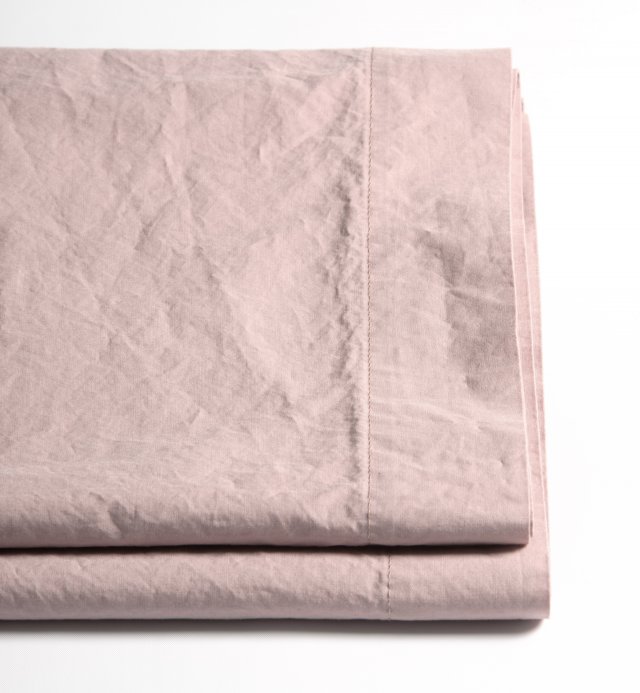 1 person flat sheet in washed organic cotton percale 240x300 cm