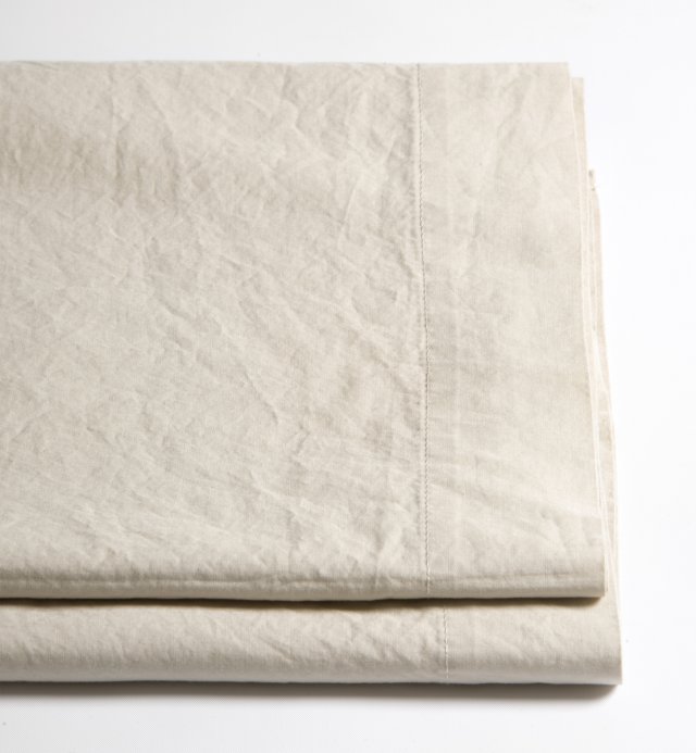 1 person flat sheet in washed organic cotton percale 240x300 cm