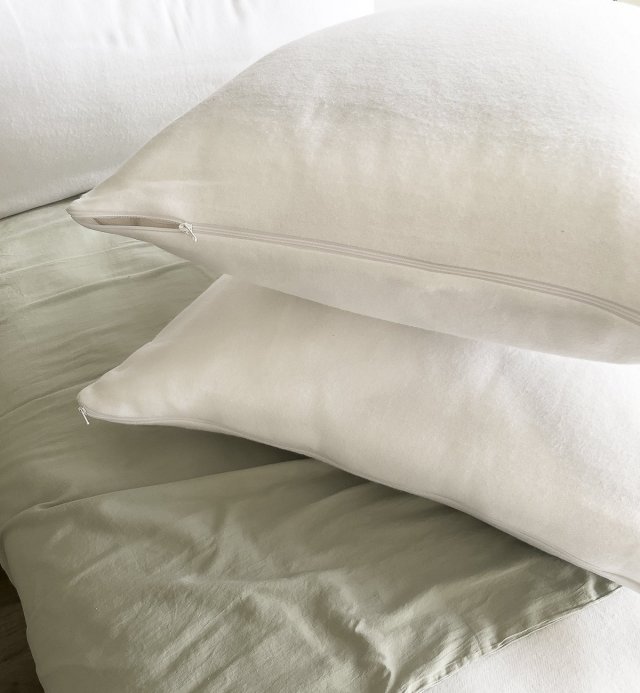 Pillow protector or pillow slip - 40x60 50x70 60x60cm -flannel 100% organic cotton