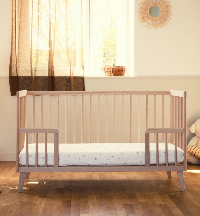 70x140cm solid wood cot bed made in Spain - PEFC certified