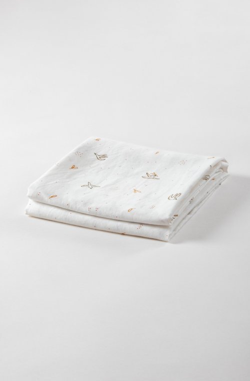 Ecru l'Envolée baby sheet - Organic cotton - 120x180 cm