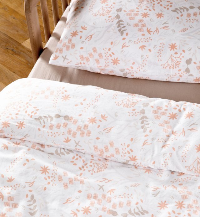 Drap housse lit bébé motifs Yukari douceur en Coton Bio 60x120cm et 70x140cm