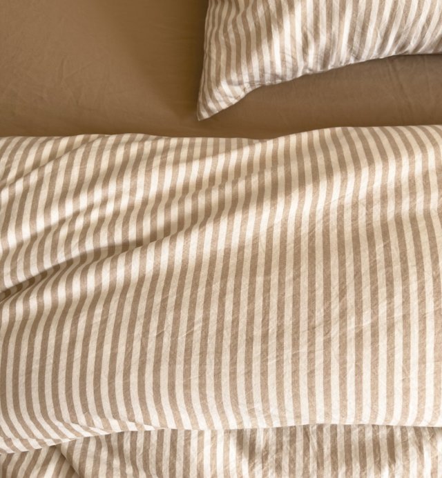 Dekbedovertrek Organic Cotton Percale Striped Adult 240X260cm 220x240cm