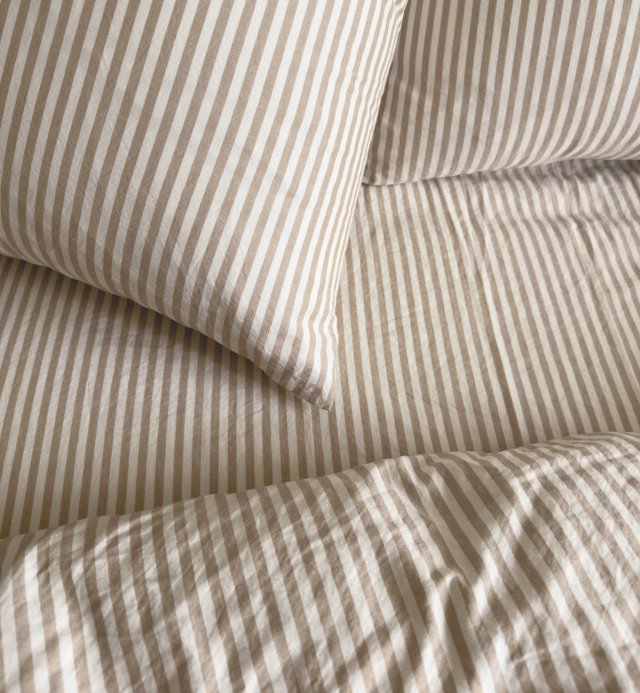 Dekbedovertrek Organic Cotton Percale Striped Adult 240X260cm 220x240cm