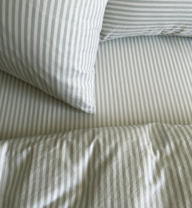 Comforter Cover Organic Cotton Percale Striped Adult 240X260cm 220x240cm