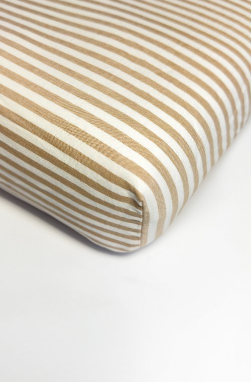 Striped Organic Cotton Percale fitted sheet for 2-seater bed 140x190cm 140x200cm 160x200cm or 180x200cm