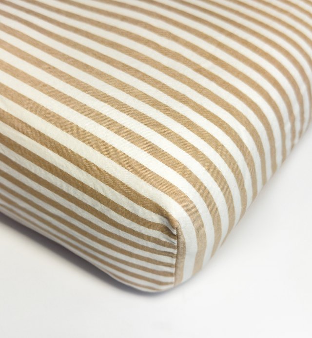 Drap housse Percale de Coton Bio rayé pour lit 2 places  140x190cm  140x200cm 160x200cm ou 180x200cm