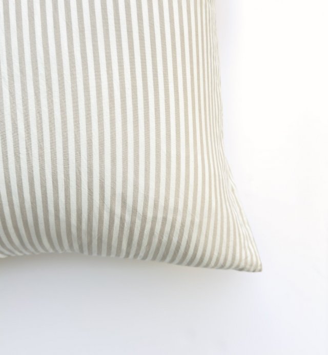 Taie d'oreiller Percale de Coton Bio rayé taille 60x60cm 50x70cm 40x60cm