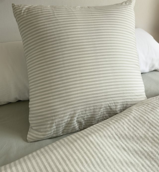 Taie d'oreiller Percale de Coton Bio rayé taille 60x60cm 50x70cm 40x60cm