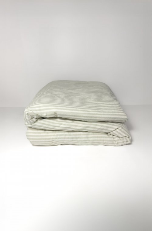 Housse de couette 1 personne Percale de Coton Bio rayé 140X200cm