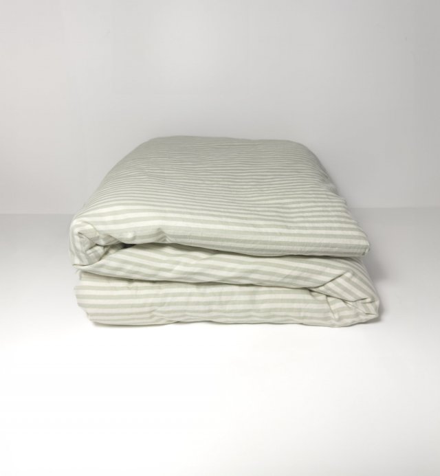 Housse de couette 1 personne Percale de Coton Bio rayé 140X200cm