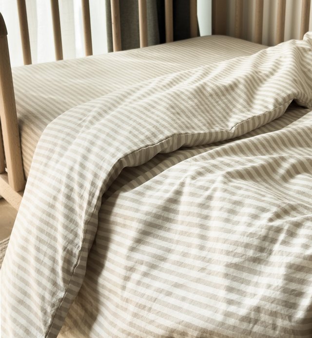 Baby comforter cover Percale de Coton Bio stripe 75x120cm or 100x140cm