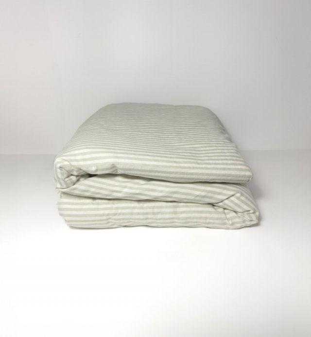 Baby dekbedovertrek Organic Cotton Percale gestreept 75x120cm of 100x140cm