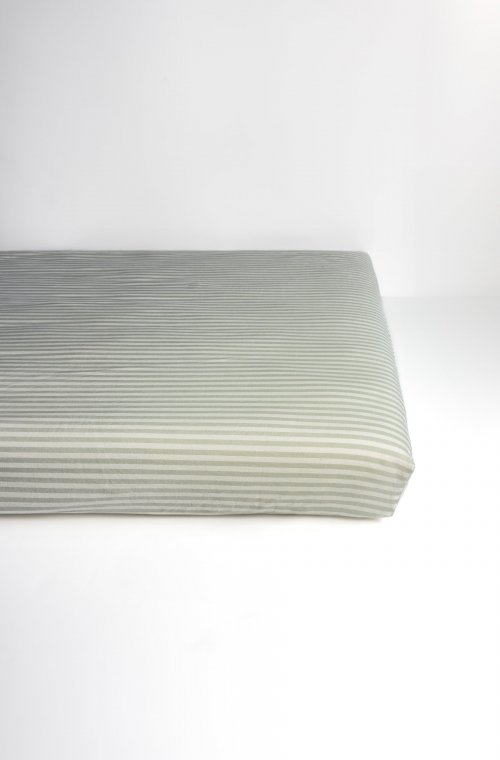 Organic cotton Percale striped fitted sheet 60x120cm or 70x140cm