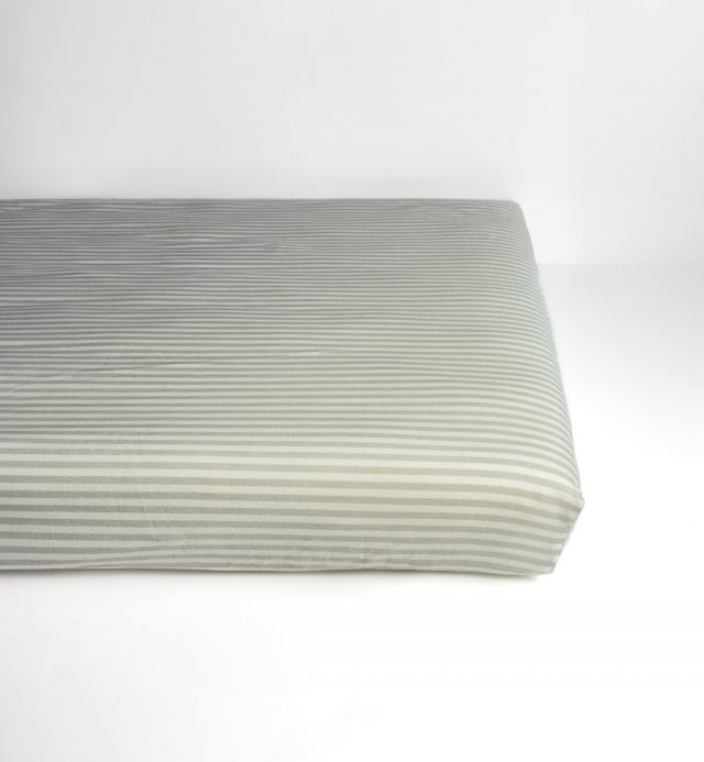 Organic cotton Percale striped fitted sheet 60x120cm or 70x140cm