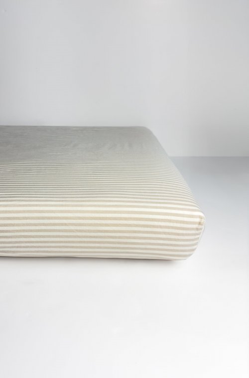 Drap housse Percale de Coton Bio rayé 60x120cm ou 70x140cm