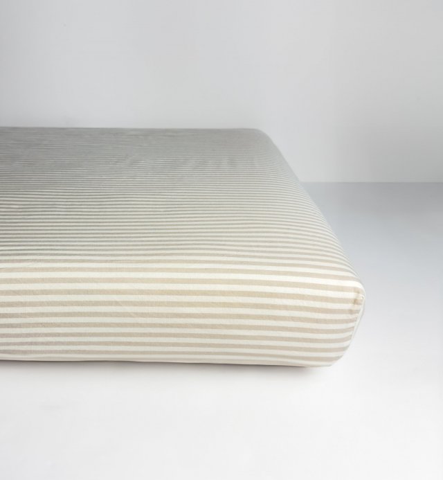 Drap housse Percale de Coton Bio rayé 60x120cm ou 70x140cm