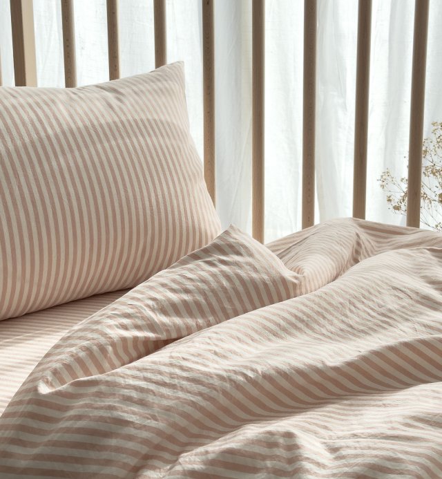 Organic Cotton Percale striped pillowcase size 60x60cm 50x70cm 40x60cm