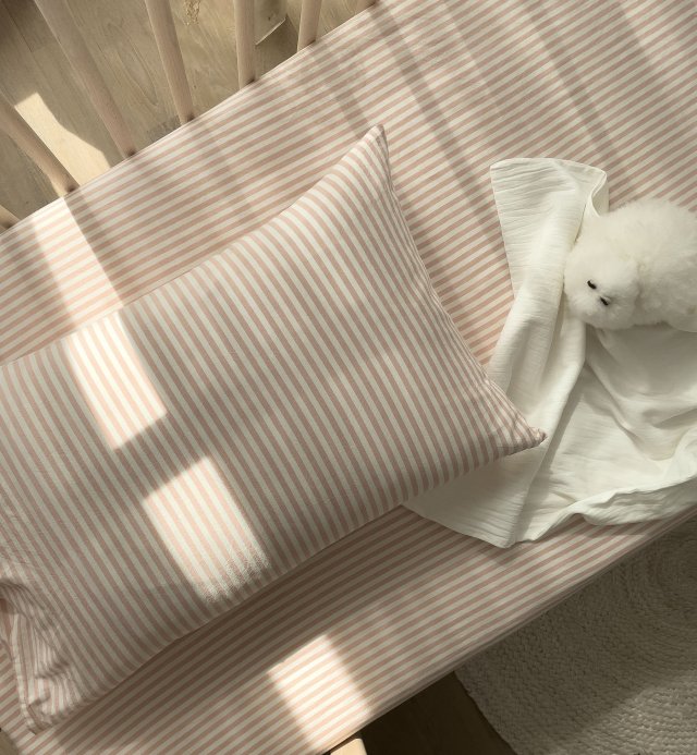 Organic Cotton Percale striped pillowcase size 60x60cm 50x70cm 40x60cm