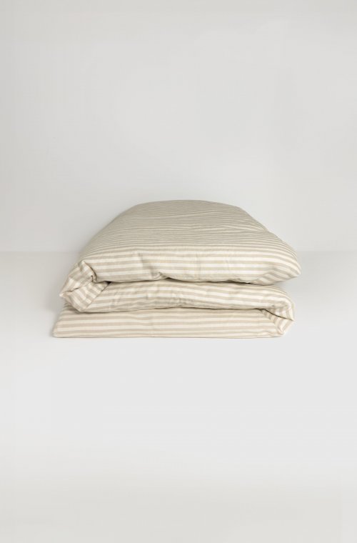 Baby dekbedovertrek Organic Cotton Percale gestreept 75x120cm of 100x140cm