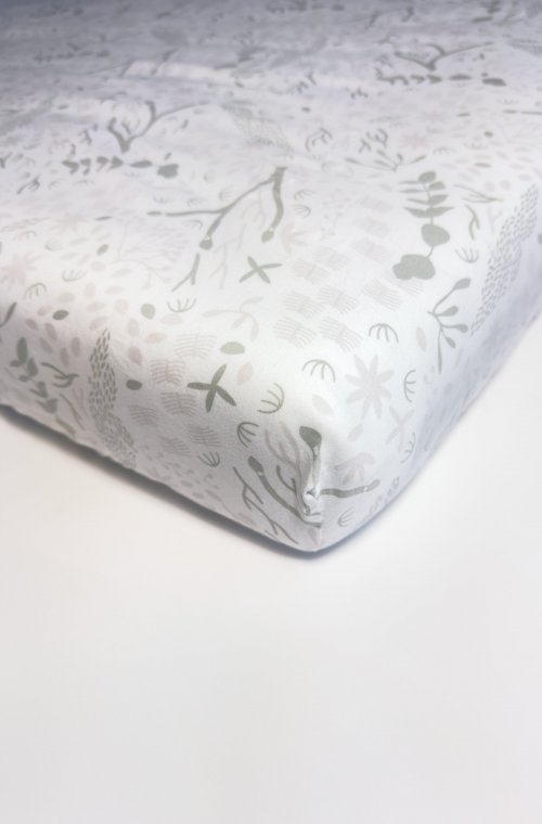 Yukari patterned organic cotton fitted sheet for single bed 90x190 90x200cm