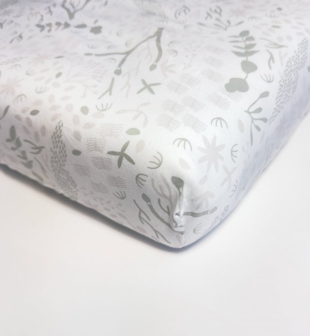 Drap housse Coton Bio à motifs Yukari  douceur pour lit 1 personne 90x190 90x200cm