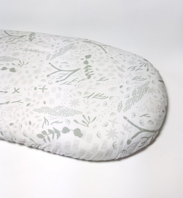 Yukari patterned baby fitted sheet in organic cotton for baby carriage