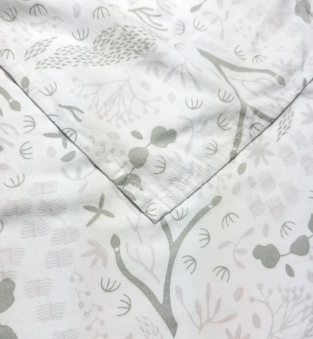 Drap plat Bébé blanc à motif Yukari douceur - Coton bio - 120x180 cm