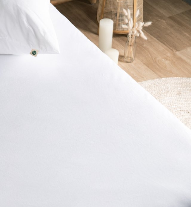 Cover sheet and fitted sheet 2 in 1 - Organic cotton - adult mattress - 2 persons 140x190cm 160x200xm 140x200cm 180x200cm