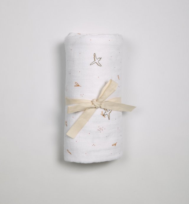 L'Envolée pattern diaper in GOTS-certified organic cotton 70x70 cm