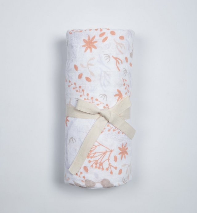 Special maxi-swaddles with Yukari pattern in GOTS-certified organic cotton, large size 120x120 cm