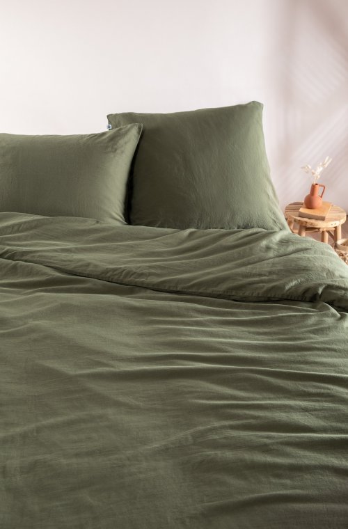 Adult Duvet Cover Washed Organic Cotton Sateen