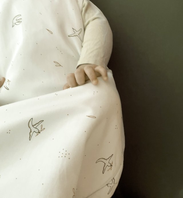 Winter sleeping bag 0 to 36 months or 50 to 95cm in 100% organic cotton fabric