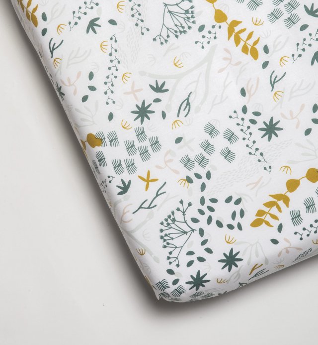 Drap housse lit bébé motifs Yukari en Coton Bio