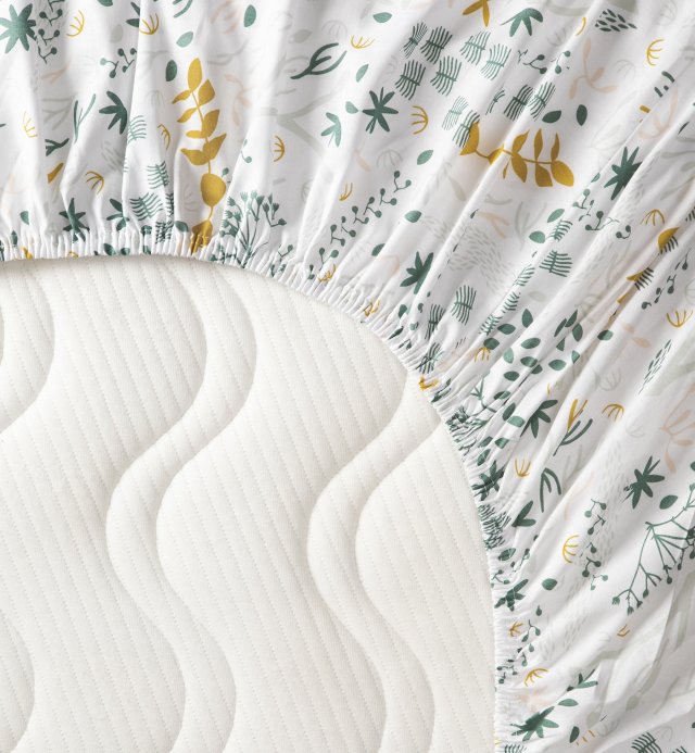 Drap housse bébé motifs Yukari douceur en Coton Bio pour landau ou couffin