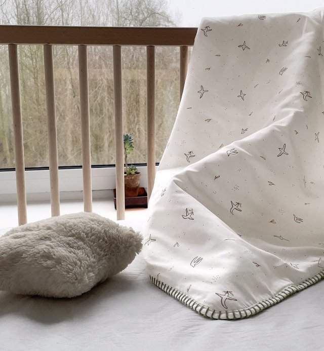 Soft, quilted newborn blanket l'Envolée for newborns 75x100cm Oeko-tex certified