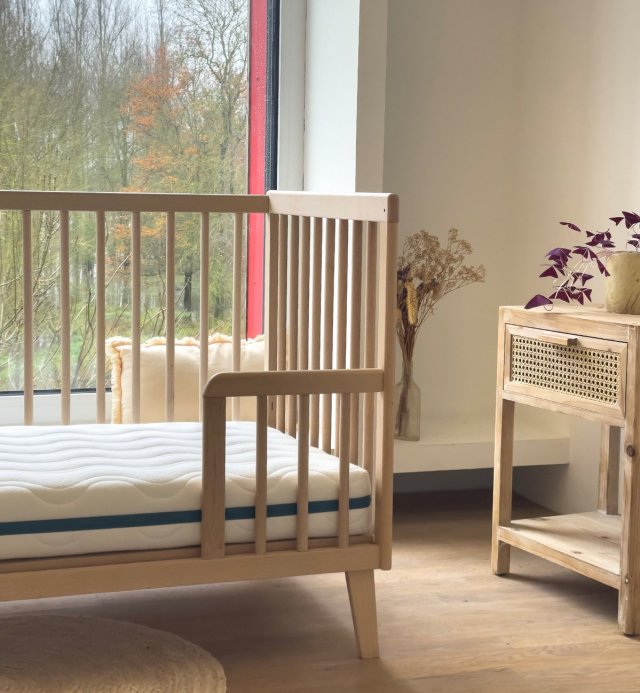 Matratzenbezug für Baby 60x120cm - 70x140cm Cocolatex® mit Wattierung aus biologischer Wolle