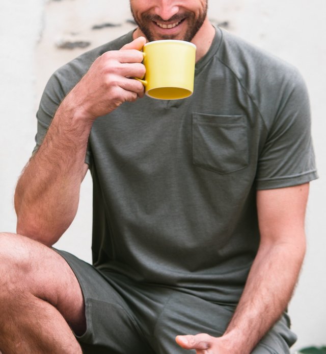 Conjunto de pijama de algodão orgânico e TENCEL™ para homem