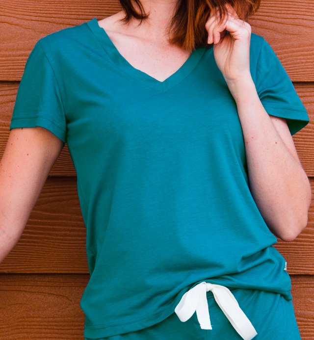 Women's pyjama top in Organic Cotton and  TENCEL™ Sonora